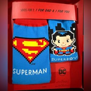 Superman Dad & Son Socks